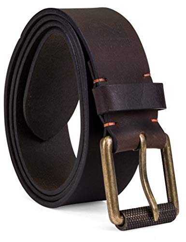 Timberland PRO 40mm Roller Buckle Leather Belt - color: Dark Brown/Roller Buckley, size: 32