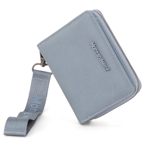 Montana West Small Wallet for Women Female Ladies with a Detachable Wristlet Women's Wallet with Rfid Blocking Lining Minimalist Lightweight & Easy to Carry - color: Jean