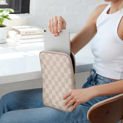 Vandel Slim & Protective Tablet Sleeve for 9-11 inch iPad A16, 11 iPad Pro | Fits al 9-11 Inch iPads + Tablets, 10.9" iPad,10.2" iPad, 10.9" iPad Air, 11 Inch Samsung Galaxy Tab A9+, Fits Magic Keyboard - color: a. Neutral Checker, size: 9-11 Inch Tablet
