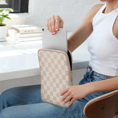 Vandel Slim & Protective Tablet Sleeve for 9-11 inch iPad A16, 11 iPad Pro | Fits al 9-11 Inch iPads + Tablets, 10.9" iPad,10.2" iPad, 10.9" iPad Air, 11 Inch Samsung Galaxy Tab A9+, Fits Magic Keyboard - color: a. Neutral Checker, size: 9-11 Inch Tablet