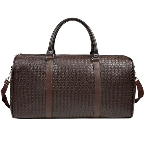 27L SmallTravel Duffle Bag Weekender Bags for Women and Men with Shoe Compartment Foldable Waterproof Toiletry Bag Hospital Bags for Labor and Delivery Gym Bag (Coffee color) - color: Coffee color