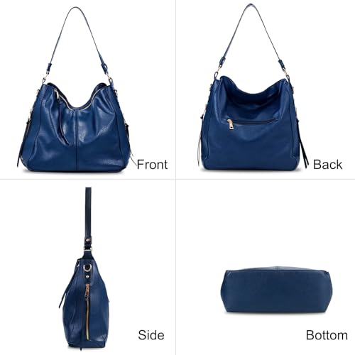 Auralith Purses for Women, 3-in-1 Hobo Crossbody Shoulder Handbags Bags | PU leather hobo purses set large capacity lightweight daily travel work - color: 2pcs-blue