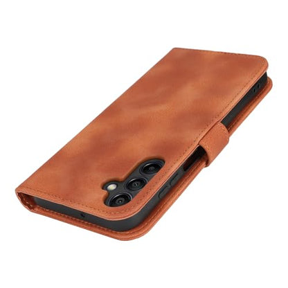 for Samsung Galaxy A15 5G Case Wallet with Card Holder,Galaxy A15 5G Wallet Case for Men Women,PU Leather Magnetic Buckle Stand Flip Cover-Light Brown - color: A2-Light brown