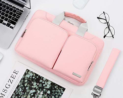 Lacdo 360° Protective Laptop Shoulder Bag, 16 inch Computer Bag for 16 inch MacBook Pro M5 Pro/Max A3428 A3429 (2026), M4/M3/M2/M1 Pro Max A3403 A3186 A2991 A2780 A2485 2024-2019 Messenger Bag, Pink - color: Pink, size: 16 Inch New MacBook Pro