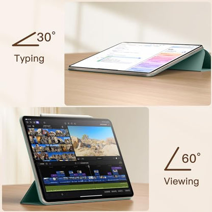 JETech Magnetic Case for iPad Air 11" M4/M3/M2 & iPad Air 5/4, Misty Green | For iPad Air 11" (2026-2024) & Air 5/4 10.9" (2022/2020)&iPad Pro 11 (2018), Slim Smart Design Cover, Lightweight Protection - color: Misty Green