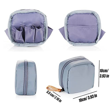 Hekyip Mini Cosmetic Bag, Travel Makeup Pouch, Portable Waterproof Cosmetic Pouch for Ladies Women, Mini (Mini Grayish) - color: Mini Grayish