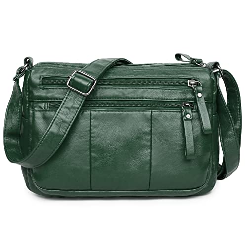 VOLGANIK ROCK Purses for Women Soft PU Leather Shoulder Bag Ladies Crossbody Purse and handbags Lightweight Pocketbook - color: Green-10.2"