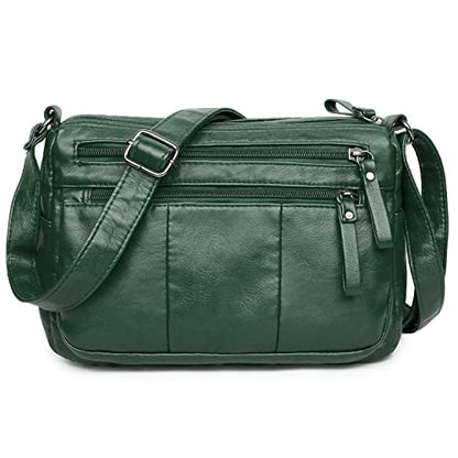 VOLGANIK ROCK Purses for Women Soft PU Leather Shoulder Bag Ladies Crossbody Purse and handbags Lightweight Pocketbook - color: Green-10.2"
