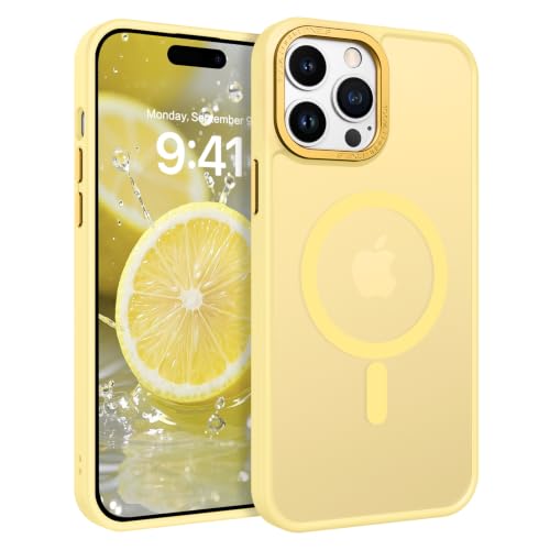 BENTOBEN Magnetic for iPhone 14 Pro Max Case [Compatible with MagSafe] [Military-Grade Protection] Translucent Matte Frosted Slim Shockproof Women Men Phone Case for iPhone 14 Pro Max 6.7",New Yellow - color: New Yellow