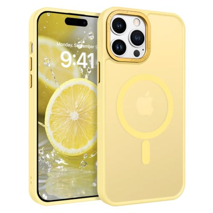 BENTOBEN Magnetic for iPhone 14 Pro Max Case [Compatible with MagSafe] [Military-Grade Protection] Translucent Matte Frosted Slim Shockproof Women Men Phone Case for iPhone 14 Pro Max 6.7",New Yellow - color: New Yellow