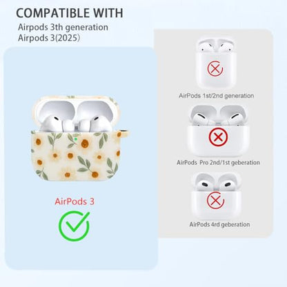 AirPods Pro 3 Case (2025), Shockproof Soft Silicone Case Cover Compatible with Apple Airpods Pro3 Case, Cute Skin Cover with Bracelet Lanyard and Keychain for Men and Women (Small Flowers) - color: Small Flowers