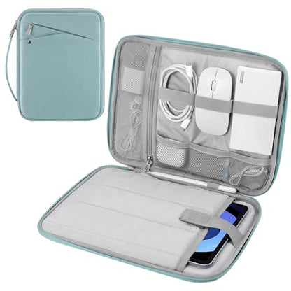 MoKo 9-11 Inch Tablet Sleeve Carry Case Padded Protective Bag with Handle | Fits New 11-inch iPad Air 4 2026/Pro M5/ A16, iPad 10th/Air 5/4th 10.9, i-Pad 9/8th 10.2,Tab S9/S8 11, Misty Blue - color: Misty Blue, size: 9-11 Inch