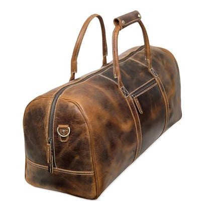 Leather Travel Duffel Bags for Men and Women Full Grain Leather Overnight Weekend Leather Bags Sports Gym Duffle