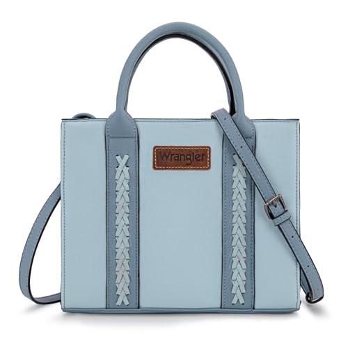 Wrangler Tote Bags for Women Top-handle Handbags and Purse for Women with Adjustable Strap - color: B-blue