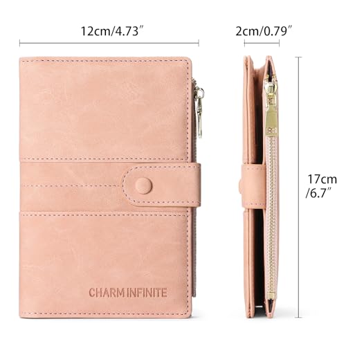 RFID Blocking Leather Passport Wallet Cover Case with Pen and Card Slots Travel Wallet for Women/Men Travel Must Haves Accessories - color: D-Light Pink