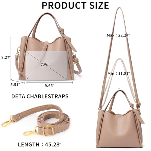 Tote Bags for Women Crossbody Purse and Handbags Ladies Top Handle Satchel Shoulder Bags - color: Khaki