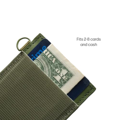Thread Wallets Ultra Slim Minimalist Leather Card Holder Wallet (Olive) - color: Olive