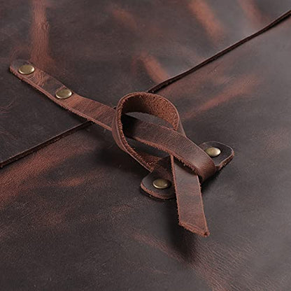 Londo Real Grain Leather MacBook Pro and MacBook Air Case, Front Pocket & Flap Closure - 14 Inch - 13 Inch (M4, M3, M2, M2, M1, Pro, Max) 13.3 Inch, iPad Pro 12.9 Inch - 2020 to 2024 Models - color: Cinnamon, size: 13-14 inches