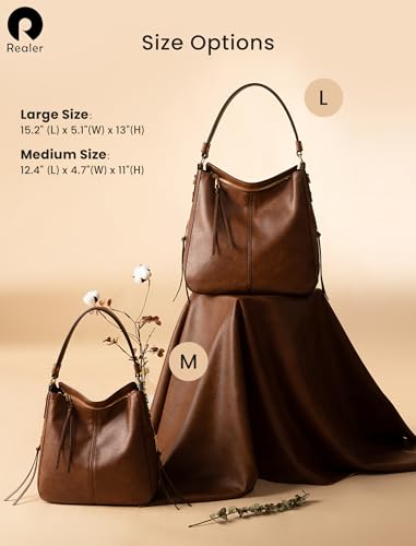 Hobo Crossbody Bag for Women, Designer Shoulder Purse Handbags - color: Brown Flower, size: Large-15.2 inch