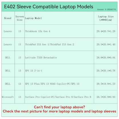 Smatree Elite Laptop Sleeve for 13 inch DELL/Lenovo/ASUS/Samsung/Microsoft | for 13 inch DELL XPS 13/Latitude 7320 Detachable,Lenovo ThinkPad/500w/300e,ASUS Chromebook,Samsung Galaxy,Microsoft(E402) - size: 13 inch/E402/Size: 30.7*21.2cm