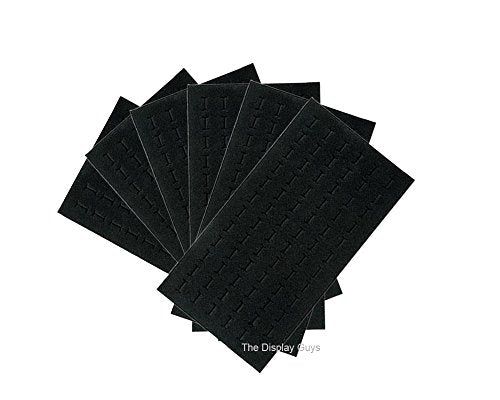 TheDisplayGuys - 6-Pack Deluxe Black Velvet Jewelry Ring Display Foam Pad Insert - 72 Slots Holder - 14x7 Full Size - color: Velvet (Black), size: 72 Slots