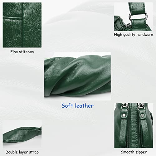 VOLGANIK ROCK Purses for Women Soft PU Leather Shoulder Bag Ladies Crossbody Purse and handbags Lightweight Pocketbook - color: Green-10.2"