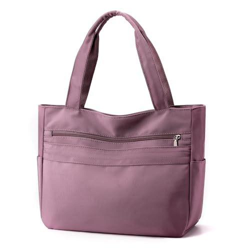 Women's Tote Purses Multi-pocket Shoulder Bags Satchel Purses Casual Handbags Work Shopping Bag - color: Purple