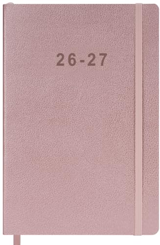 26-27 Academic Planner - Weekly and Monthly Planner, Jul 2026 - Jun 2027, Holidays, Contacts and Notes Pages, Vegan Leather Cover, Elastic Closure, 5.5”x8.25”, Rose Gold - color: Rose Gold, size: 5.5”x8.25” (26-27)