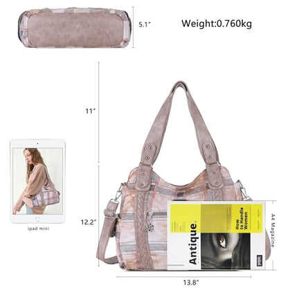 Angel Barcelo Purses for Women Soft PU Leather Shoulder Bag Crossbody Purse and Handbags - color: Stylish Dark Pink