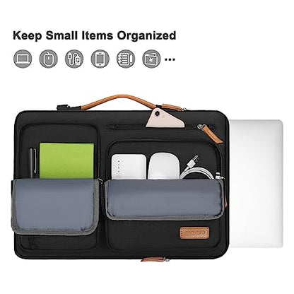 MOSISO 360 Protective Laptop Shoulder Bag, 15-16 inch Computer Bags | Compatible with MacBook Pro 16 inch, HP, Dell, Lenovo, Asus, Side Open Messenger Bag with 4 Zipper Pockets, Black - color: Black, size: 16 inch