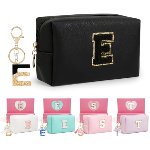 AIBFRID Birthday Gifts for Women Her,Travel Cute Makeup Bag,Large Capacity Cosmetic Bags for Women Makeup Pouch PU Leather Waterproof Cosmetic Bag (E, Black) - color: Black, style: E