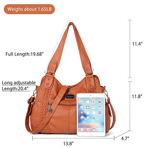 Angel Barcelo Purses for Women Soft PU Leather Shoulder Bag Crossbody Purse and Handbags - color: 2#brown