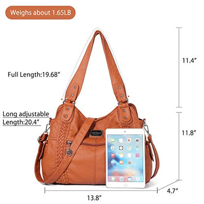 Angel Barcelo Purses for Women Soft PU Leather Shoulder Bag Crossbody Purse and Handbags - color: 2#brown