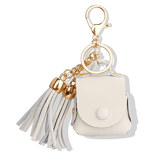 MODOS LOGICOS Charging Case Cover for Apple Air Pods, Genuine Leather Case with a Couple of Drooping Tassels for Apple AirPods 1/2 Charging Case - Beige - color: Beige(GenuineLeather)
