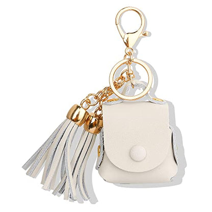 MODOS LOGICOS Charging Case Cover for Apple Air Pods, Genuine Leather Case with a Couple of Drooping Tassels for Apple AirPods 1/2 Charging Case - Beige - color: Beige(GenuineLeather)