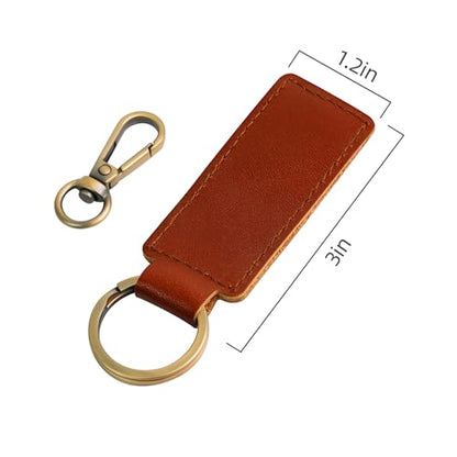Tukellen Leather Car Keychain, Universal Key Fob Keychain, Leather Key Chain Holder for Men and Women, Gift for Birthday, Keyfob, Best Gift(Brown) - color: Brown