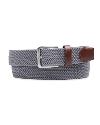 Dockers Men's 1 3/8 in. Stretch Fabric Braided Belt - color: Grey, size: Small (30-32)