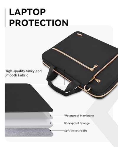 Laptop Bag Case for Women Men Messenger Briefcase Bag, 17 17.3 Inch | Compatible with HP OmniBook Envy Omen Pavilion/Dell Inspiron Precision/LG Gram/Yoga ThinkPad, Carrying Bag 18 inch, Black - color: Black, size: 17.3 inch