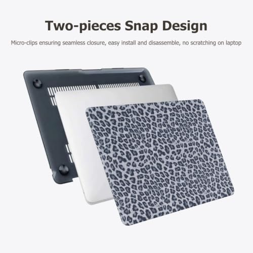 Case for MacBook Air 13 inch M5 2026-2022 M4 M3 M2 A3449 A3240 A3113 A2681 | Sparkly Leopard MacBook Air 13.6 Case, Glitter Cheetah Spots PU Leather Logo Cutout Case for Mac Book Air 13.6+Keyboard Cover - color: Black