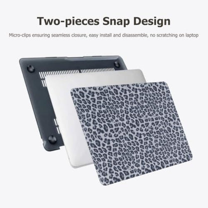 Case for MacBook Air 13 inch M5 2026-2022 M4 M3 M2 A3449 A3240 A3113 A2681 | Sparkly Leopard MacBook Air 13.6 Case, Glitter Cheetah Spots PU Leather Logo Cutout Case for Mac Book Air 13.6+Keyboard Cover - color: Black