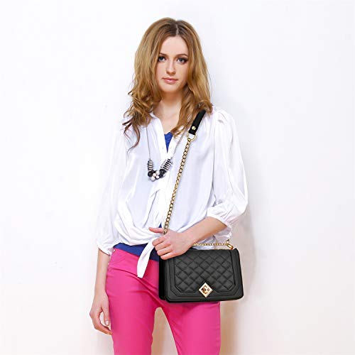 Travistar Crossbody Bags for Women Small Handbags PU Leather Shoulder Bag Purse Evening Bag Quilted Satchels with Chain Strap - color: Khaki