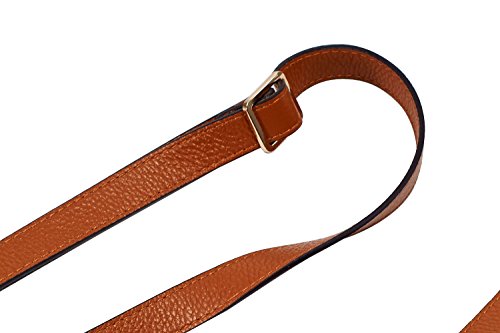 VanEnjoy Full Grain Genuine Leather Adjustable CrossBody Strap Replacement for Bag Purse, 0.7" Wide,26-51" Long - color: Brown