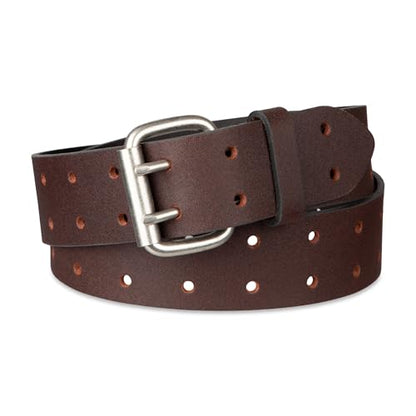 Dickies Men's Double Prong Leather Work Belt – Fully Adjustable, Regular & Big and Tall Sizes - color: Brown, size: 40