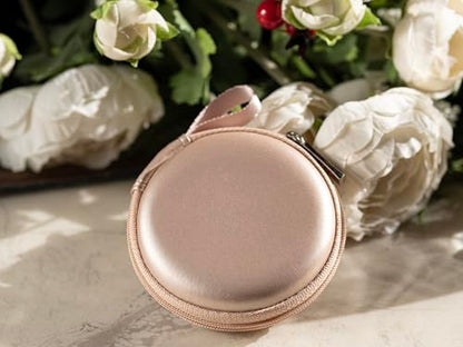 Ginsco Mini-Portable Hard Shell Earbuds Case for Apple EarPods Headphones USB-C Wired Ear Buds/Skullcandy Jib Wired Earbuds, Travel Case for Earphones Earplugs (1, Rose Gold) - color: Rose Gold