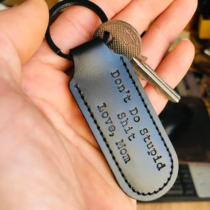 Funny Keychain for Nephew Niece From Aunt Don't Do Stupid Sh*t Love Auntie Leather Key chain Christmas Birthday Gift - style: Love Mom