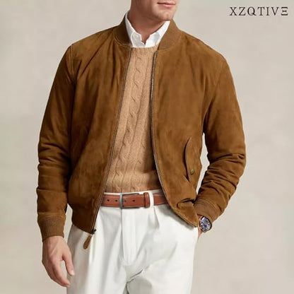 XZQTIVE Men's Suede Belt - Genuine Leather Dress Belt for Jeans Dress - color: Brown, size: Fit Pant 40"-45"