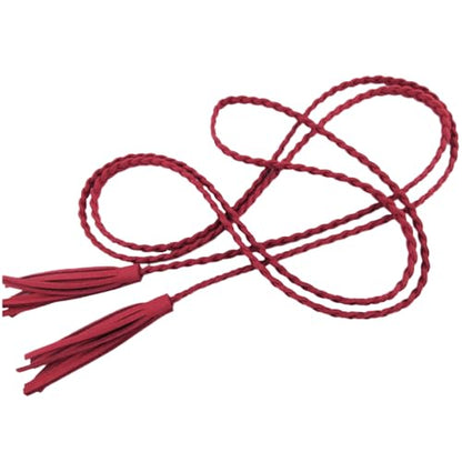 Nanxson Women's Waist Belt Woven Tassels Chain Belt Skinny Belt for Skirt Dress PDW0042 - color: Red