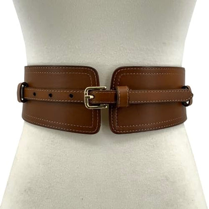 Women Wide Waistband, High and Low Waist Full Grain Leather Skinny Boho Concho Belt - color: Coffee, size: 36"(fits 34”-37”)