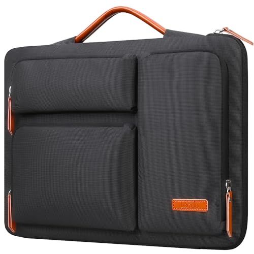 Lacdo 360° Protective Laptop Sleeve Case for 14 inch New MacBook Pro M5 Pro/Max A3426 A3427 (2026), M5/M4/M3/M2/M1 A3434 A3112 A3401 A3185 A2918, 13.8 inch Surface Laptop 7 6 5 4 3 Computer Bag, Black - color: Black, size: New MacBook Pro 14 Inch