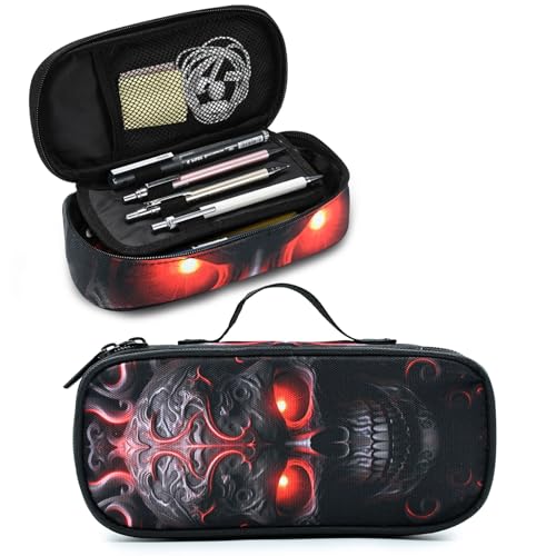 Skull Pencil Case Pencil Pouch Large Capacity Pen Bag School Office Organizer Stationery Storage Box For Girls Boys Teen Kids - color: Skull